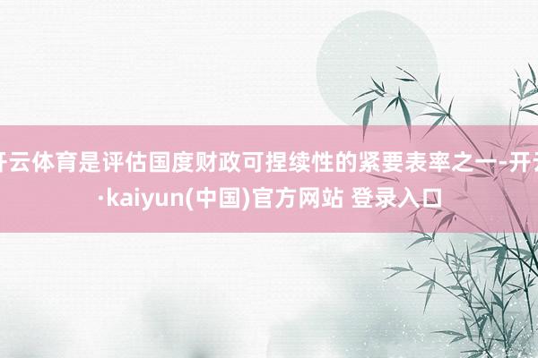 开云体育是评估国度财政可捏续性的紧要表率之一-开云·kaiyun(中国)官方网站 登录入口